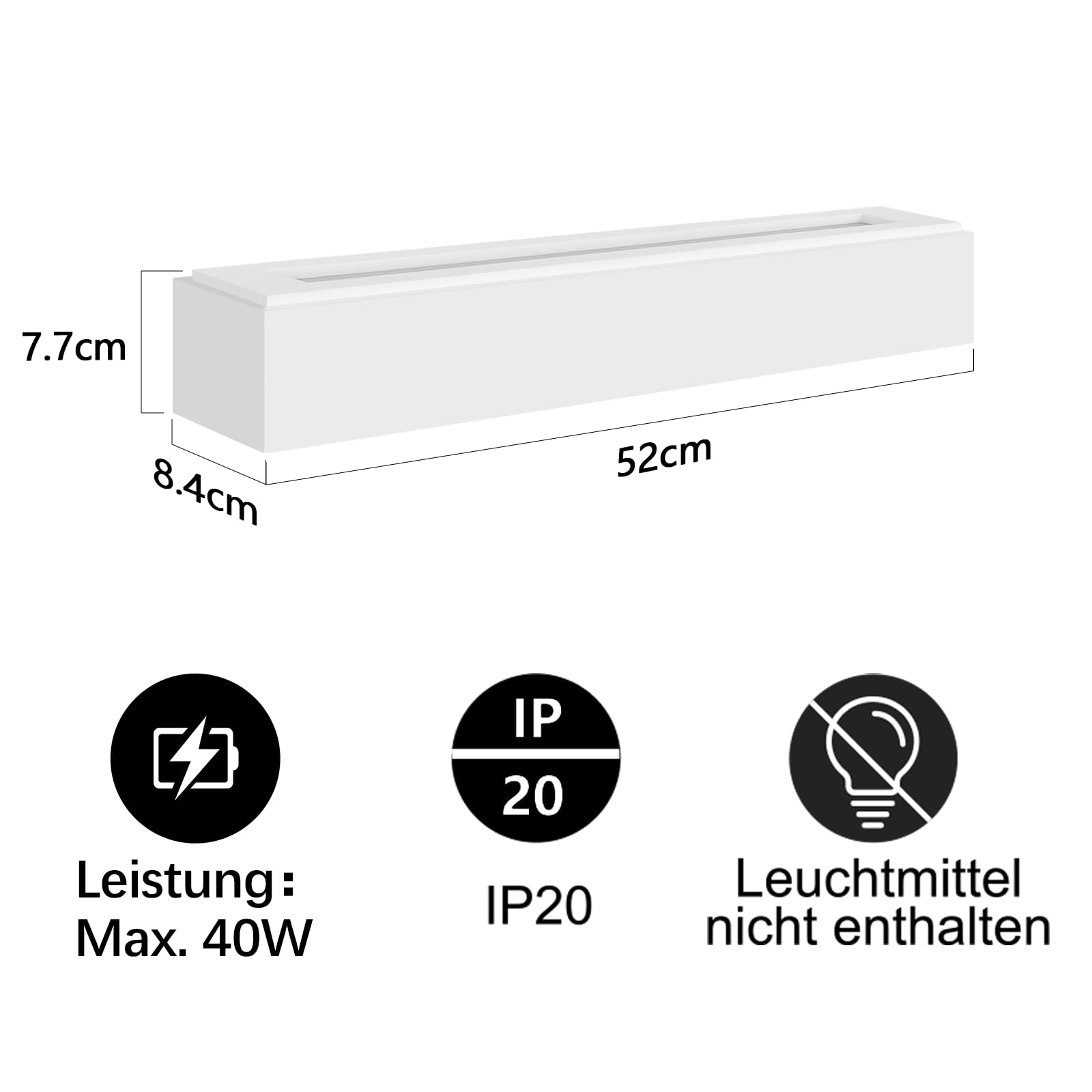 Homefire Wandleuchte Innen Wandlampe Flur - 2er Up and Down Wandleuchten | Modern Design G9 Flurlampe Weiß Gipsleuchte Wand Treppenhaus Lampe für Wohnzimmer Küche 52CM - Ohne Leuchtmittel