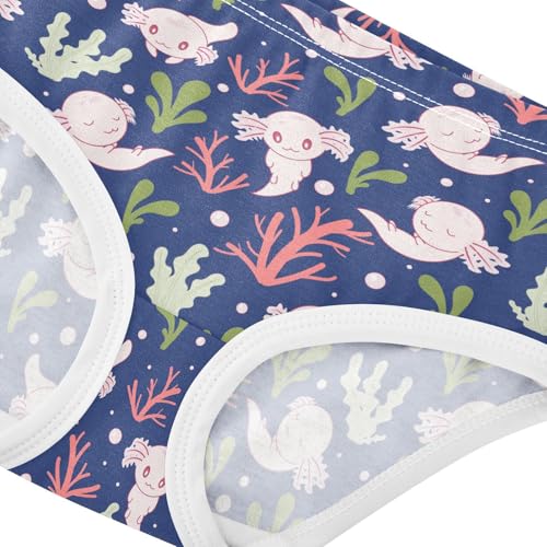 Girls Underwear Soft Cotton Funny Axolotl Kids Panties in Sizes 2/3t, 4t, 5t, 6 and 84