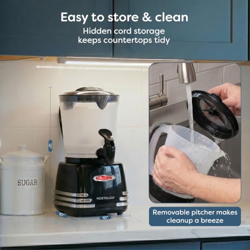 Image of Nostalgia Retro Hot Chocolate Maker & Milk Frother - 4-Cup Capacity, Heat & Froth Setting - For Cappuccinos, Lattes, Cold Drinks - Two-Way Dripless Spout