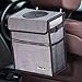 K KNODEL Car Trash Can with Lid, Leak-Proof Car Garbage Can with Storage Pockets, Waterproof Auto Garbage Bag Hanging for Headrest (Large, Gray)