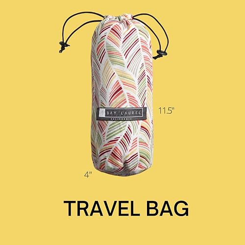 Vista 149 de BAY LAUREL - Toalla de playa turca con bolsa de viaje, grandes, de 39 x 71 pulgadas, de secado rápido, libre de arena y ligera Beige con bolsa roja