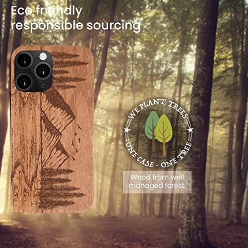 Sevgie SVG-LNDSCP Wood Case For Iphone Xr [Shockproof Hybrid Protective Cover Unique] Natural Real Wood & Soft Tpu Wooden thumb #4