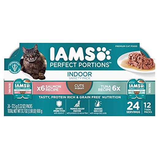 IAMS Perfect Portions Cuts in Gravy Wet Cat Food, Tuna & Salmon, 12 Count