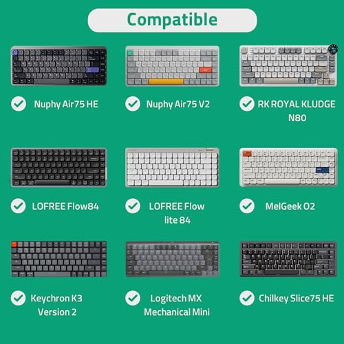 Image of Geekria 84-Key Slim Keyboard Carrying Pouch, Compatible with MelGeek O2, LOFREE Flow84 /Lite 84, Logitech MX Mechanical Mini, IQUNIX MQ80, Vegan Leather Travel Case Sleeve Bag (Dark Grey)