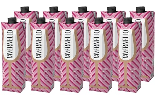 Tavernello Vino d'Italia Rosato, Alkoholgehalt 12% Vol leicht und fruchtig, Wein Cuvée in recycelbarem 1 Liter Tetra Pak, Rose Wein trocken in Mehrwegverpackung