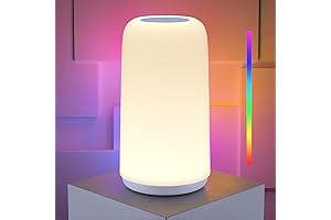 Sleek and Cozy: Touch Bedside Lamp with Warm White Lights and RGB Mode