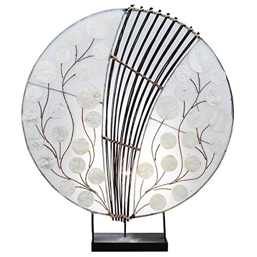 Tischlampe PIU rund, Natur-Material, Durchmesser ca. 40 cm, Stimmungsleuchte Cover