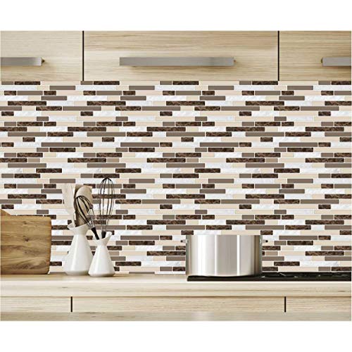Art3D 10-Piece Stick On Backsplash Tile For Kitchen,30 * 30Cm Vinyl Decorative Tiles, Marble (A17083P10) #TOP1