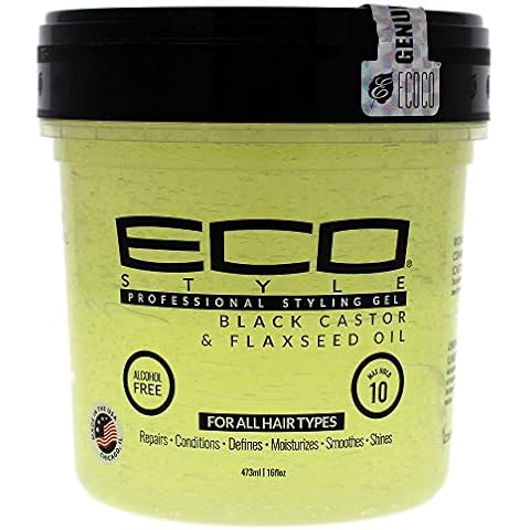 Ecostyle Black Castor And Flax Seed Oil, All Day Hold, Alcohol Free, Paraben Free, Sulphate Free, No Flaking, Anti-Itch, 473 ml Cover