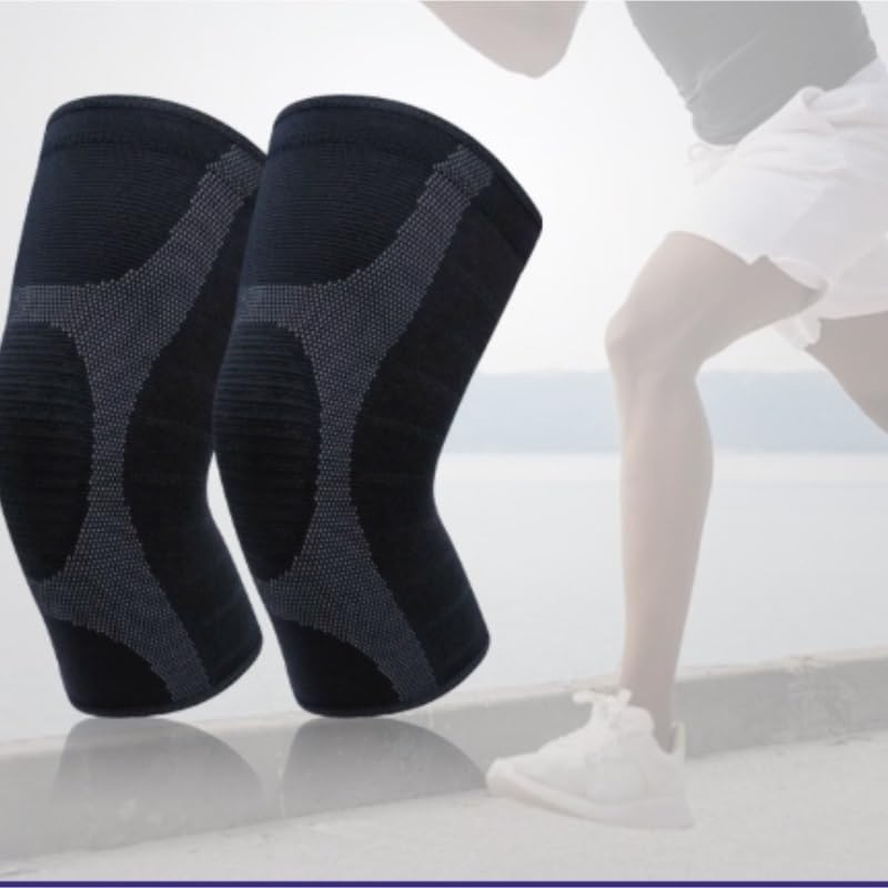 Nylon Elastic Knitted Warm Protection Cycling Fitness Running Sports Knee Pads