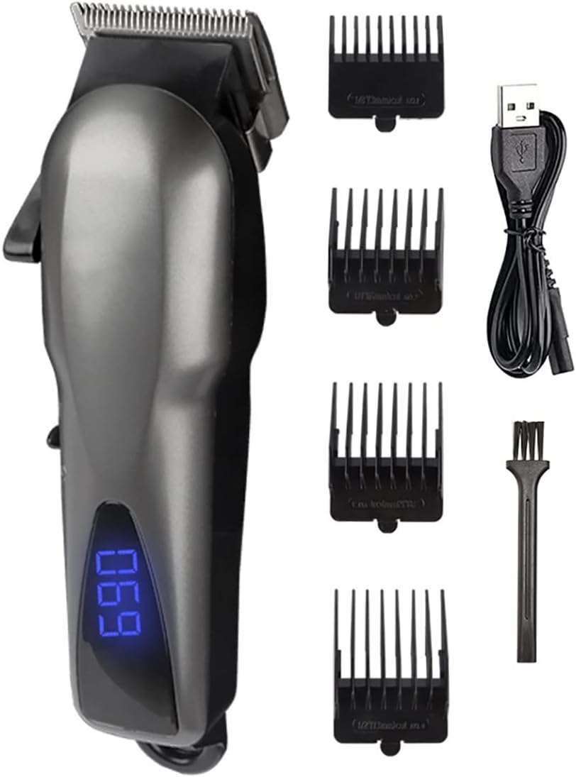 Hair for Men Professional Hair TrHair Clippers for Men Electric Trimmers LCD Display Machine Barber Cutter USB Charging(Grey with Box)