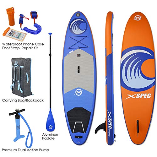 Xspec Inflatable Stand Up Paddle Board with Premium SUP Accessories & Carry Bag