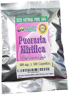 100 Caps. Pueraria Mirifica Powder Root Pure 100% Breast Augmentation 500 Mg. from Thailand
