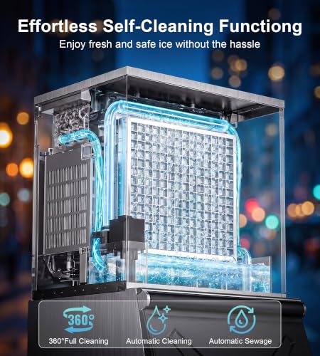 Image of UTHFY Commercial Ice Maker Machine 450Lbs /24H with 250Lbs Storage, Self-Cleaning Mode, Split Commercial Ice Maker, Ice Ready in 7-15 min, Stainless Steel Ice Maker for Bars /Cafes /Restaurants