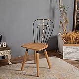 Windsor Chair - Wood Chairs Black Metal Chair Back with Beaded Decor - Farmhouse Dining Chairs - Mid