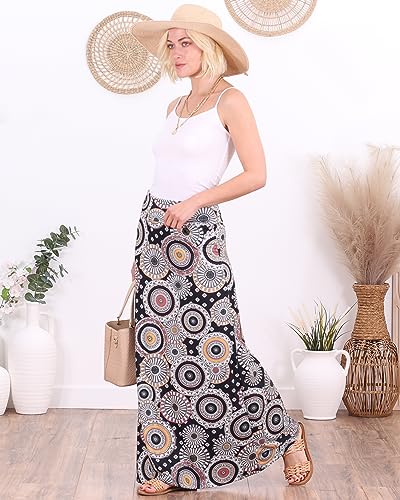 Image of Popana Long Maxi Skirt for Women, Flowy Long Skirts for Women | High Waisted Soft Trendy Rayon, Sundress Convertible Skirt, Long Length Bodycon Maxi Skirt, Petite and Plus Size
