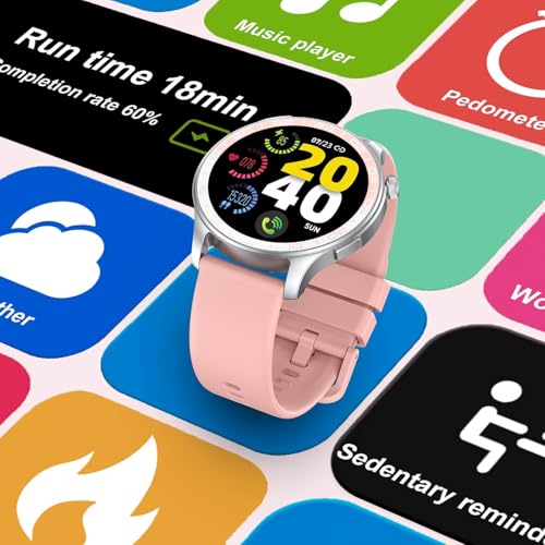 Image of Smart Watch (Answer /Make Call), 1.43 inch HD AMOLED Smartwatch for Men Women | Step Counter with Heart Rate /Sleep Monitor, 110+ Sports Mode,IP68 Waterproof Fitness Activity Tracker for Android iOS