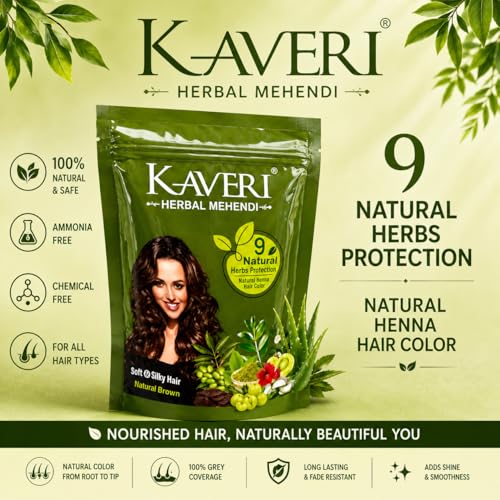 Kaveri Herbal Henna Natural Brown - Polvo de Henna para Cabello 150 g miniatura 4