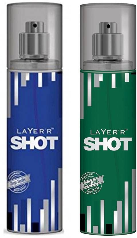 Image of Layer'r Shot Deep Desire And Royal Jade Perfume Body Spray Pack Of 2 Combo (135Ml Each) Perfume Body Spray - For Men (270 Ml, Pack Of 2)