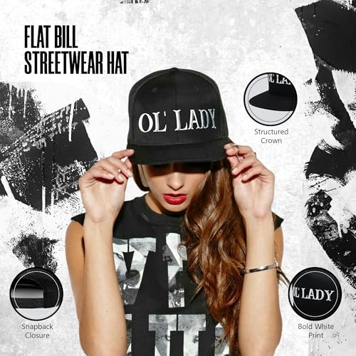Sombrero OL' Lady para hombre y mujer negro miniatura 6