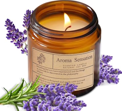 Duftkerzen Herbst Duftkerzen Bio-Kerzen ungiftig Sojakerzen Dosenkerzen für den Duft zu Hause Kerzen für Männer und Frauen Stressabbau Meditation Yoga (Lavendel Eukalyptus 200g)