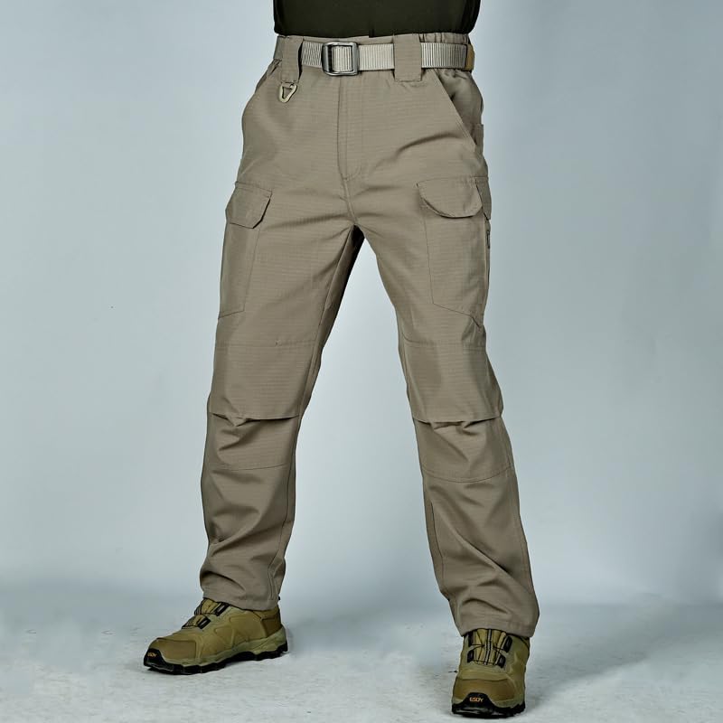 Pantalon jogging militaire homme imperméable multi-poches noir