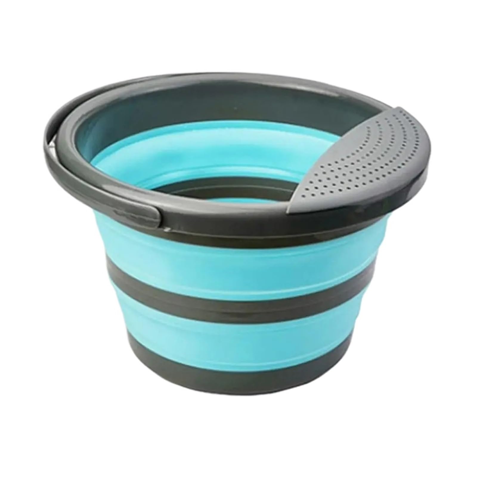 Seau pliable 4L 5L bleu ultra compact portable pour camping bivouac et pêche