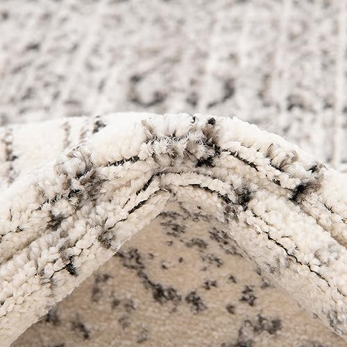 Image of Unique Loom Del Mar Collection Area Rug - Jennifer (4' 1 inch Round, Gray / Black)