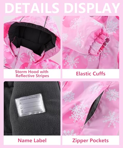 Image of M2C Boys Girls 2-Piece Snowsuit Thicken Patterned Ski Jackets and Pants