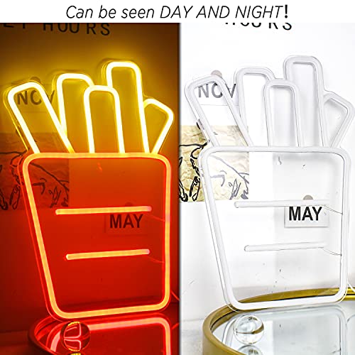Chips Fries Light Up Signs LED Light Signs Acrylic Neon Light for Business Red Neon Sign Wall Art for Bedroom Kitchen Dining Car Party Decoration - Image 5