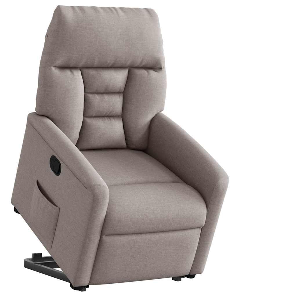 Elektrischer Relaxsessel mit Aufstehhilfe, Taupe, 72×90×99 cm, Polyester, Liegefunktion, Seniorengerecht