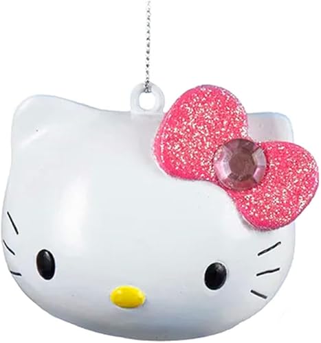 Adorno de Navidad de Hello Kitty con licencia oficial, lazo de pelo rosa, decoración de árbol de Navidad, recuerdo