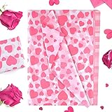 PLULON 60 Sheets Valentine Day Tissue Paper for Gift Bags, Heart Tissue Paper Bulk Wrapping Paper for Valentine's Day, Wedding, DIY Crafts Gift Decor, Wrapping Accessory, Gift Wrapping Tissue Paper