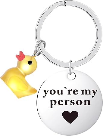 Love Keychain,Duck Keychain for Girlfriend Boyfriend,Drive Safe Long Distance Valentine Gifts for Him Her