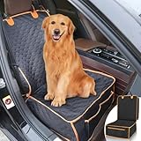 Homsunyi 1 Pack Front Seat Car Cover, Waterproof Dog Car Seat Cover, Non-Slip & Scratch-Proof, Pet Car Seat Protector with Side Flaps and Storage Pocket, Car Seat Cover for Most Cars, Trucks and SUVs