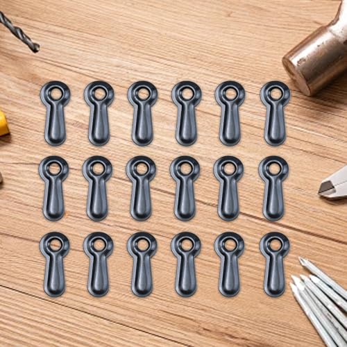 Image of 100Pcs Picture Frame Turn Button Fasteners with Screws, 9x20mm Metal Photo Frame Hardware Backing Clips for Hanging Pictures, Posters, Drawing Crafts - Black