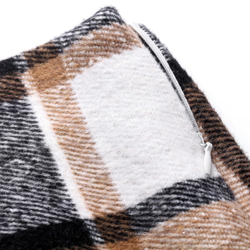 Plaid Skirts for Women Plus Size High Waisted Bodycon Pencil Skirt Casual Vintage Fall Winter Flannel Wool Skirt4