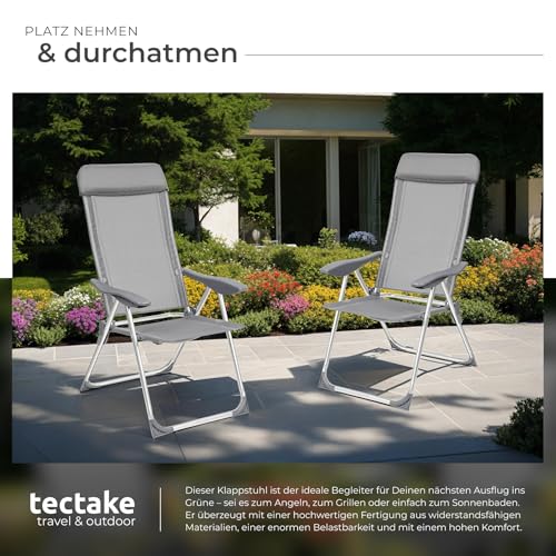 Alu Gartenstuhl Hochlehner 4er Set von tectake für Terrasse und Camping