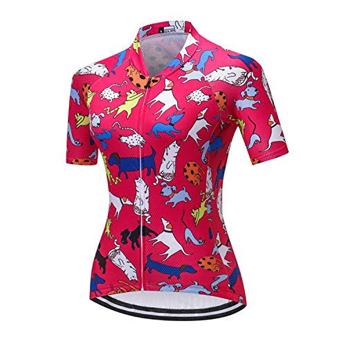 PSPORT Womens Cycling Jersey Short Sleeve Bike Shirt Summer Bicycle Jersey Road Cycling Tops Quick Dry Biking Shirts CD7