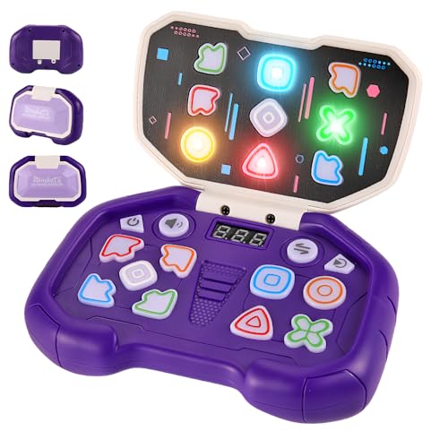 XPJBKC Led-Reaktionsspiel, Handheld Pop Spiel Geschenk Junge 3-12 Jahre, Schnelles Push-Puzzlespiel mit 4 Spielmodi, Tragbares Leuchtendes Elektronisches Reisespiele Quick Push Game Lernspielzeug