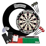 Harrows Top Shot Darts Bundle | Offizielle Wettkampf-Dartscheibe, 4-teiliges Surround, 6 Trophäen-Darts & Oche-Wurflinie | Komplettes Dart-Set für Zuhause, Club oder Geschenk