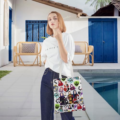 Bolso tipo tote KEYCHIN Mal & Evie, regalo para fans de Jay & Carlos & Jane, inspirado en Audrey & Ben, merchandising de película de villanos miniatura 6