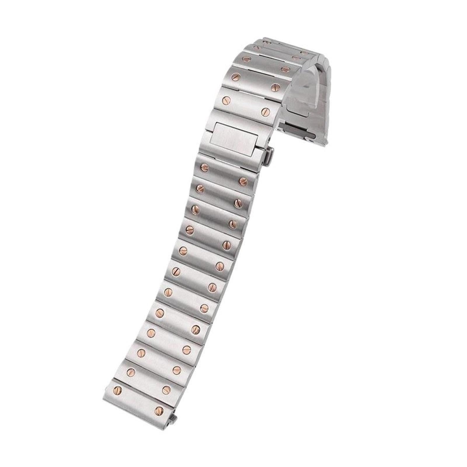 Pulsera de reloj de liberación rápida Compatible con Cartier Santos Series WSSA0009 WSSA0096 WSSA0018 WSSA0013/29 Correa de metal 21 mm Banda for hombres