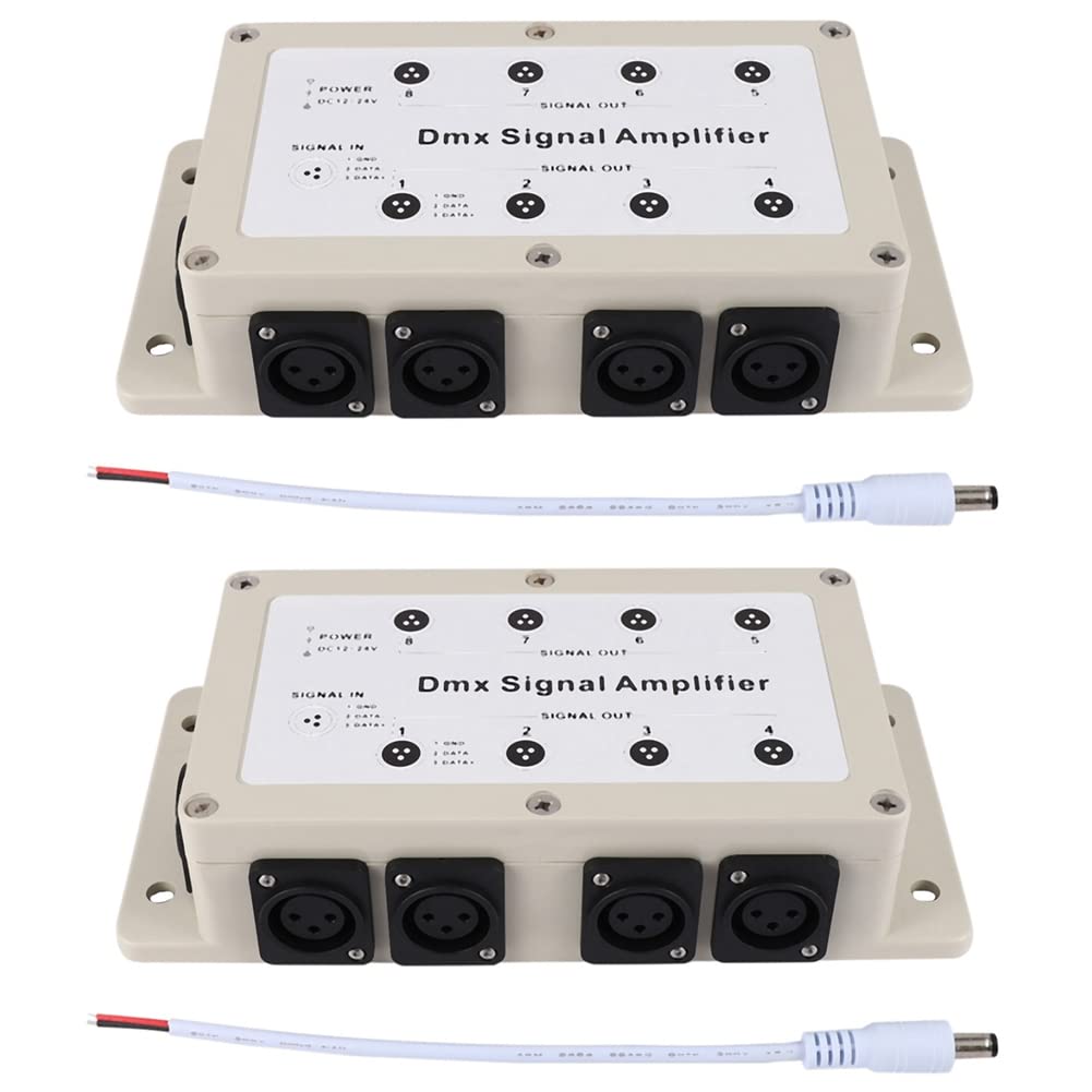 2 x DC 12-24 V 8 canaux de sortie DMx512 LED contrôleur de signal amplificateur répartiteur répartiteur pour appareils domestiques