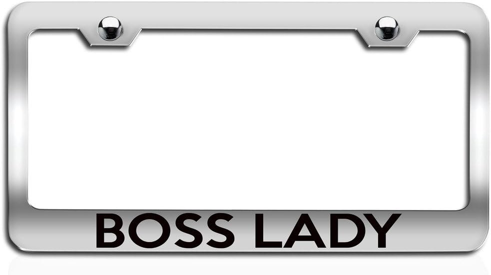 Makoroni - BOSS Lady Boss Ch Steel License Plate Frame, License Tag Holder