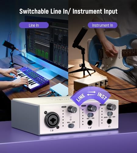 Image of USB C Audio Interface for Recording Music, Streaming, Podcasting, Silver