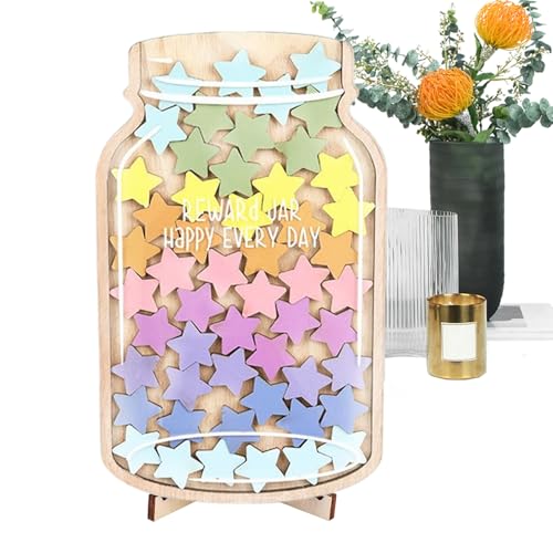 Kids Reward Jar, Behavior Incentive Tracker with 45 Colorful Stars, Positive Reinforcement Tool Teachers, Parents, and Caregiver