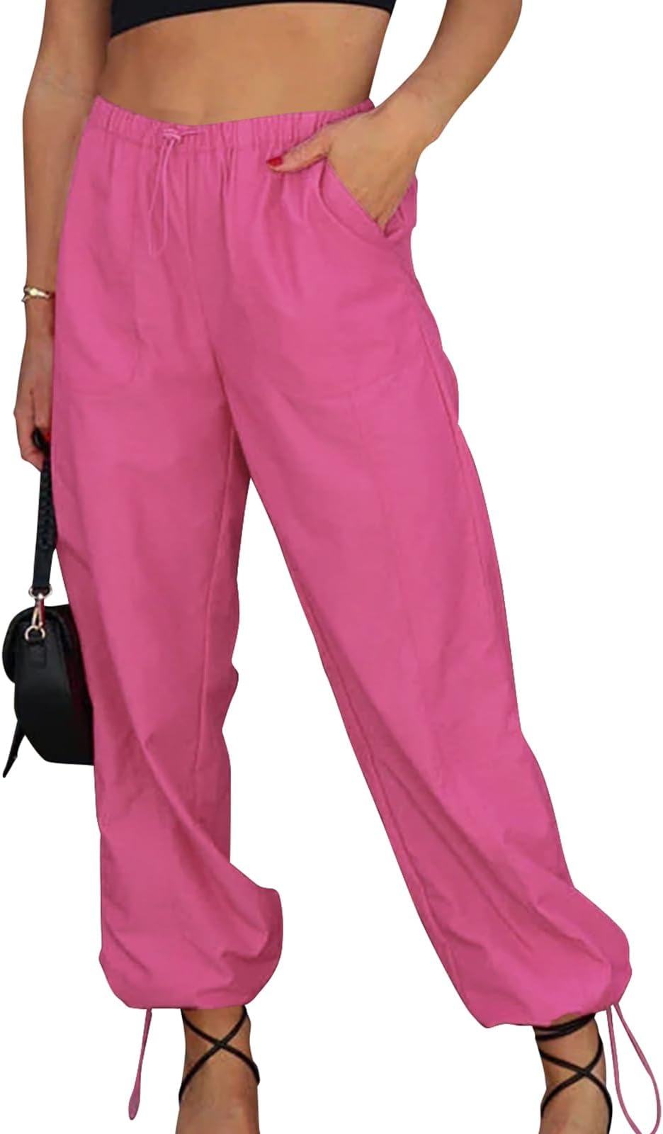Rave Pants for Women Elastic High Waist Festival Street Joggers Hiphop Dance Trouser