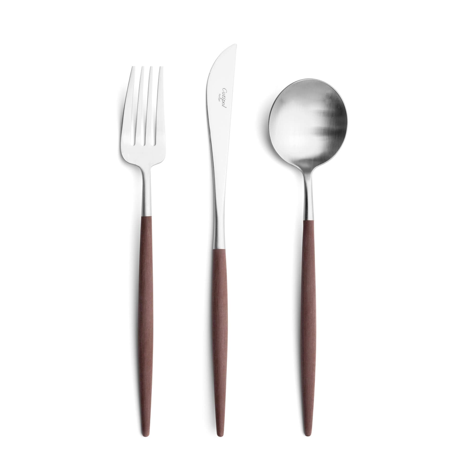 Cutlery Set Goa Brown 6 pcs. Matte Brushed New