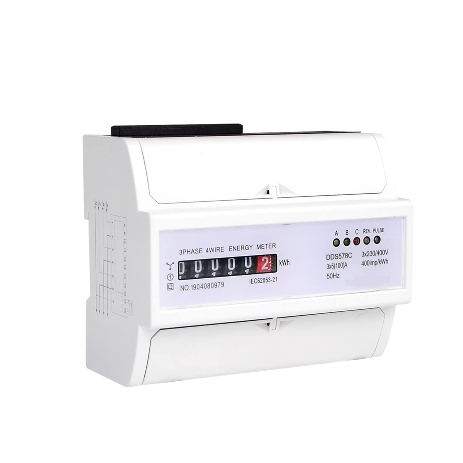 Monitores de energía inteligentes Durable Tres fase analógica de energía electrónica contador mecánico KWh Metro ESTRUENDO Monitor de consumo de energía de montaje ferroviario Disyuntor de electricida